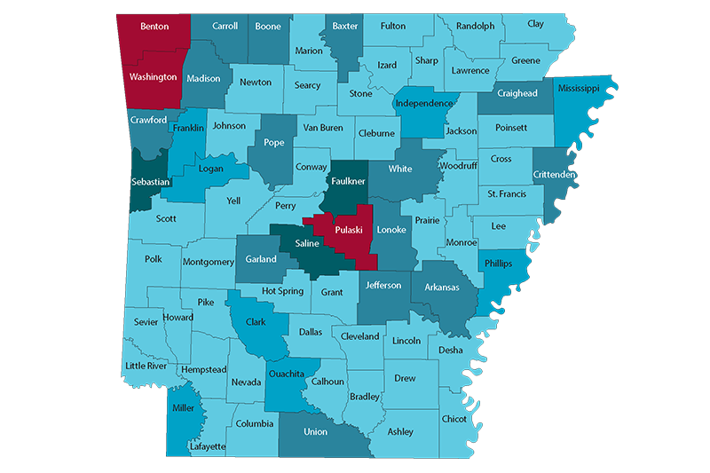 Enrollment by Arkansas County